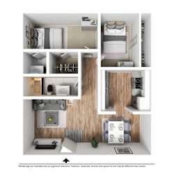 a 1 bedroom floor plan  950 sq ft