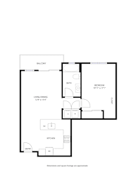 1Bed 1Bath B Floor Plan at Mile Apartments, Denver, Colorado