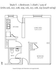 Floor Plan 1 Bed 1 Bath