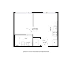 Studio B Floor Plan at Proto Apartments, Denver