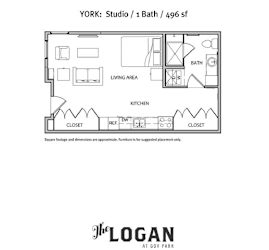 York Floor Plan at The Logan Apartments, Denver