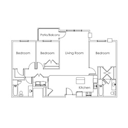 C3 Floor Plan at Cypress Court, St Cloud, MN 56303