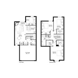 Two story townhome floor plan with garage at Regency Park Apartments, St Cloud, MN 56304