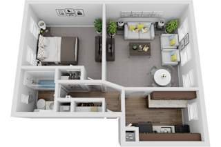 1 Bedroom 1 Bath 900sf renovated floor plan, Mt. Ridge Apartments, Baltimore MD