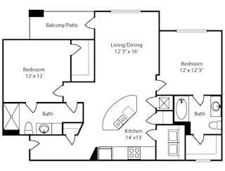 a floor plan of a house with a bedroom and a living room