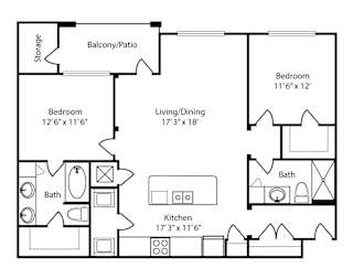 a floor plan of a house with a bedroom and a living room