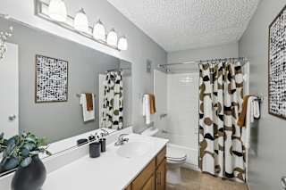 the preserve at ballantyne commons apartments bathroom with sink and shower
