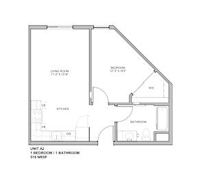 A2 Floor Plan at Mainline North Apartments - Santa Clara, CA, Santa Clara California