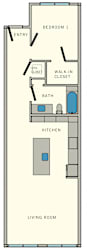 1 bedroom 1 bath A7 Floor Plan at Aviator at Brooks,Texas