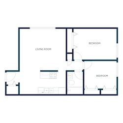 Hartford Apartments in Fargo, ND | Two Bedroom Floor Plan 21C