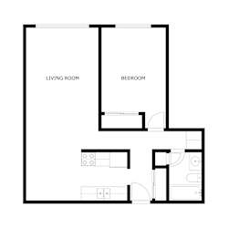 Islander Apartments in Fargo, ND | One Bedroom Floor Plan 11A