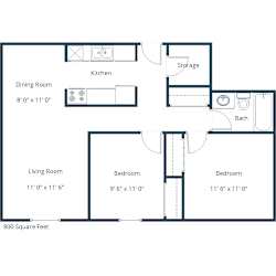 Parkwood | Two Bedroom | Plan 21A