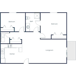Crown Court 2 Apartments | Two Bedroom Floor Plan