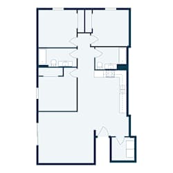 Thunder Creek Apartments in Fargo, ND | Three Bedroom Floor Plan 32b