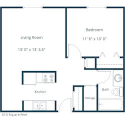 Pacific Park 1 | One Bedroom Floor Plan A