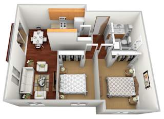 2 bed 1 bath A at Cedar Ridge Apartments, Clearwater