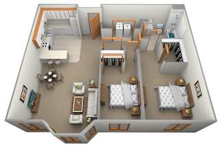a floor plan is shown in this illustration of a 3d floor plan