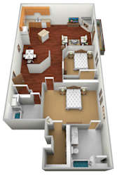 2 Bed 2 Bath Floor Plan at Meadows Edge Apartments - Detroit Lakes, MN, 56501