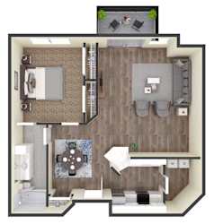 1 bed 1 bath D at Eighth Street Manor Apartments, Fargo, 58103