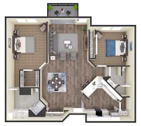 2 bed 2 bath at Eighth Street Manor Apartments, Fargo, North Dakota