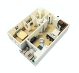 Floor Plan One Bedroom, One Bath A
