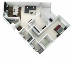 Floor Plan Two Bedroom, Two Bath A