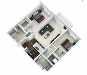 Floor Plan Two Bedroom, Two Bath B