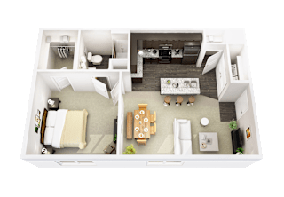 Floor Plan One Bed, One Bath C