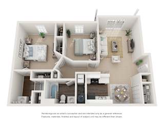 Floor Plan Two Bed, Two Bath