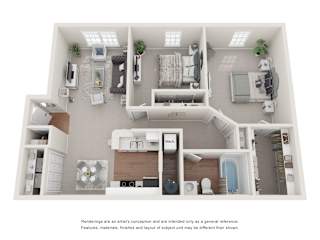 Floor Plan Two Bed, One Bath