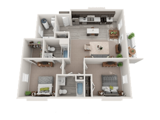 a 3d rendering of a floor plan of a house