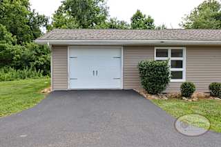 An attached garage.