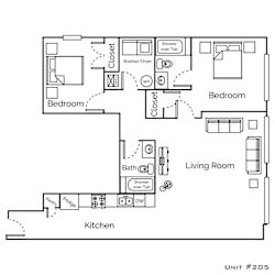 a floor plan of a house with a living room and a dining room