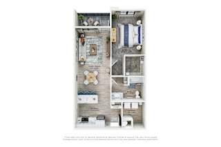 1 bed 1 bath Floorplan at Views at Flowers, Clayton