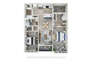 2 bed 2 bath A Floorplan at Views at Flowers, North Carolina, 27527