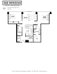 B3 Floor Plan at 220 Meridian, Indianapolis, IN 46204