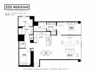 B2b Floor Plan at 220 Meridian, Indianapolis, IN, 46204