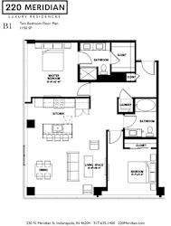 B1 Floor Plan at 220 Meridian, Indianapolis, IN 46204