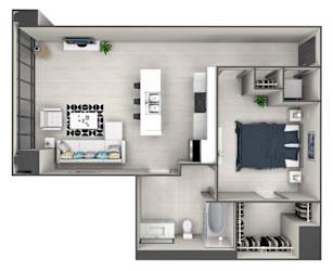 A1 Floor Plan at 220 Meridian, Indianapolis, IN 46204