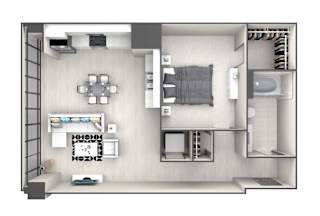 A2 Floor Plan at 220 Meridian, Indianapolis, IN 46204