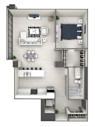 A6 Floor Plan at 220 Meridian, Indianapolis, IN 46204