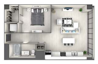 A7 Floor Plan at 220 Meridian, Indianapolis, IN 46204