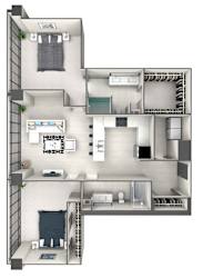 B3 Floor Plan at 220 Meridian, Indianapolis, IN 46204