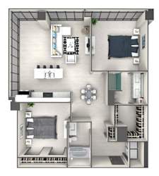 B4 Floor Plan at 220 Meridian, Indianapolis, Indianapolis, IN 46204