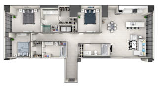 C1 Floor Plan at 220 Meridian, Indianapolis, IN 46204