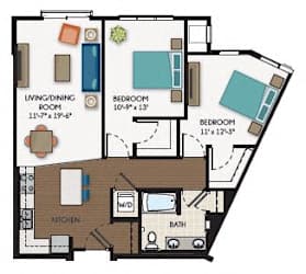 The Riverfront Floor Plan at The Flats at Cedar Grove, Eagan, MN
