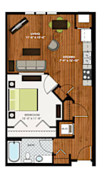 Crosby Floor Plan at Victoria Park and V2 Apartments, St. Paul, Minnesota