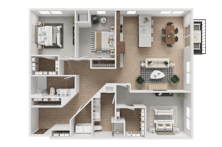 D1 Floor Plan at Victoria Park and V2 Apartments, St. Paul