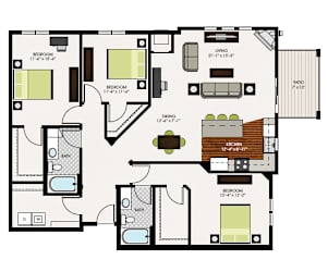 Landmark Floor Plan at Victoria Park and V2 Apartments, St. Paul, MN