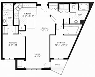 A black and white image of a floor plan for a house.